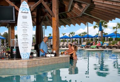 North Beach Pool Bar Bartender and Couple